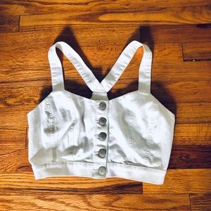 BCBG Button Down Crop Top